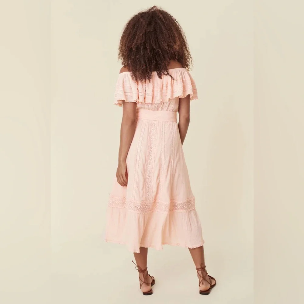 Free People X SPELL Cassie Lace gown in Petal Size XL - Picture 7 of 15